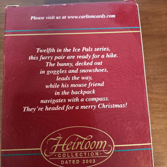 🎄2 for $12 Carlton Cards Ice Pals Bunny Dated 2003 Ornament - Picture 4 of 4